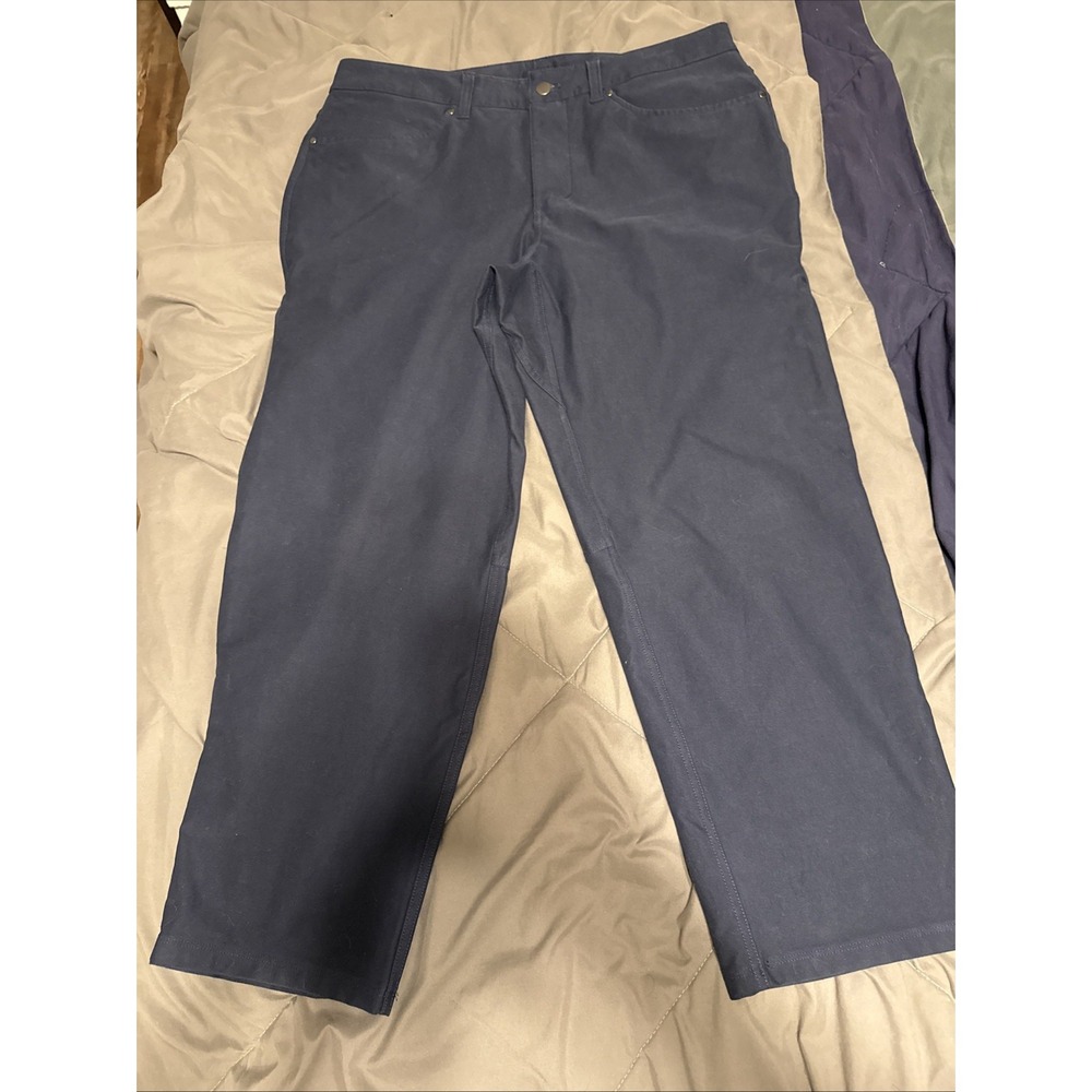 LULULEMON 'Iron Blue' ABC RELAXED FIT CROPPED PANTS RELAXED SIZE 34W X 26L